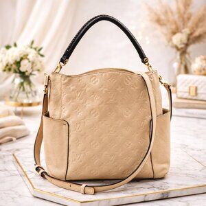 Louis Vuitton Beige Monogram Emprienete  Embossed Leather Top-Handle Hobo